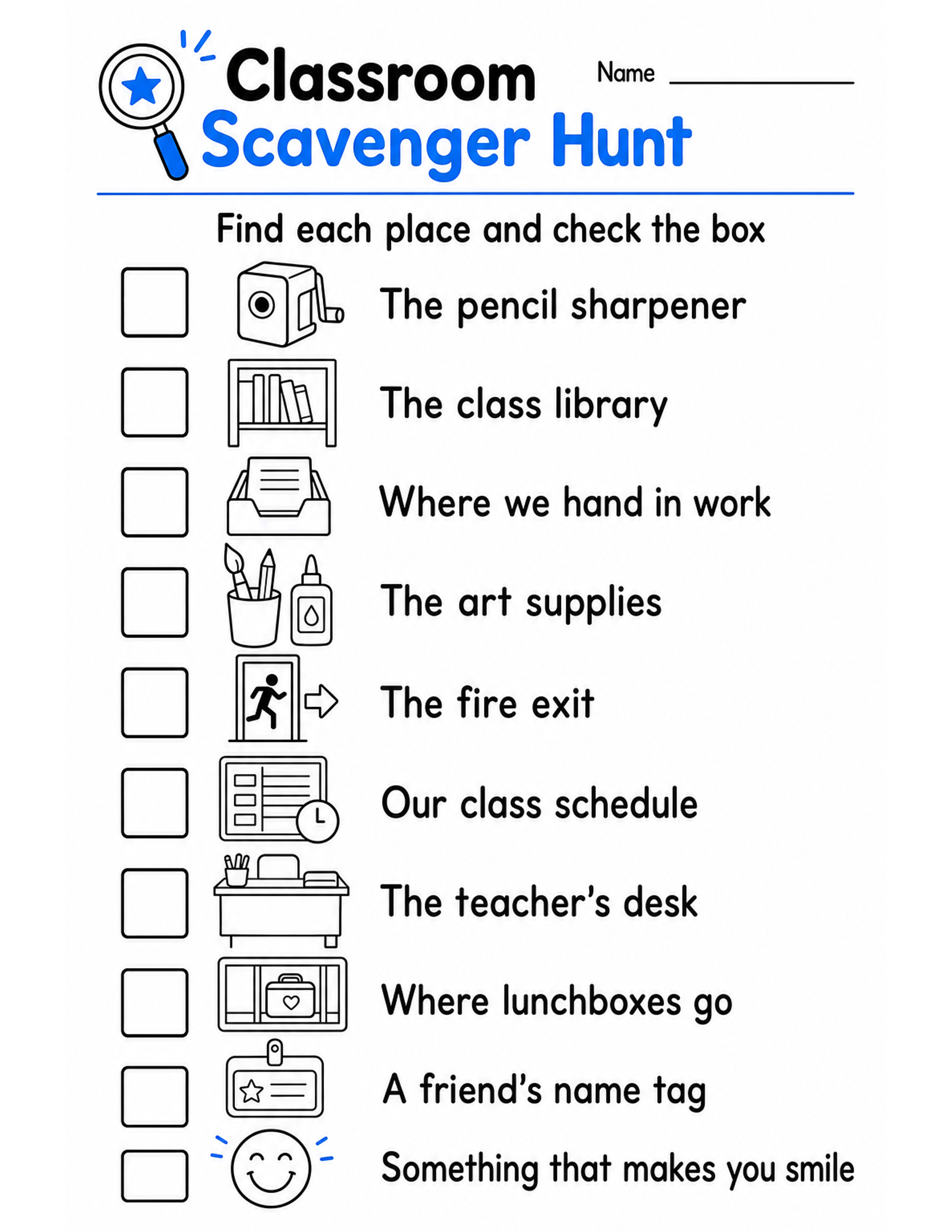 Scavenger hunt idea, an educational game.