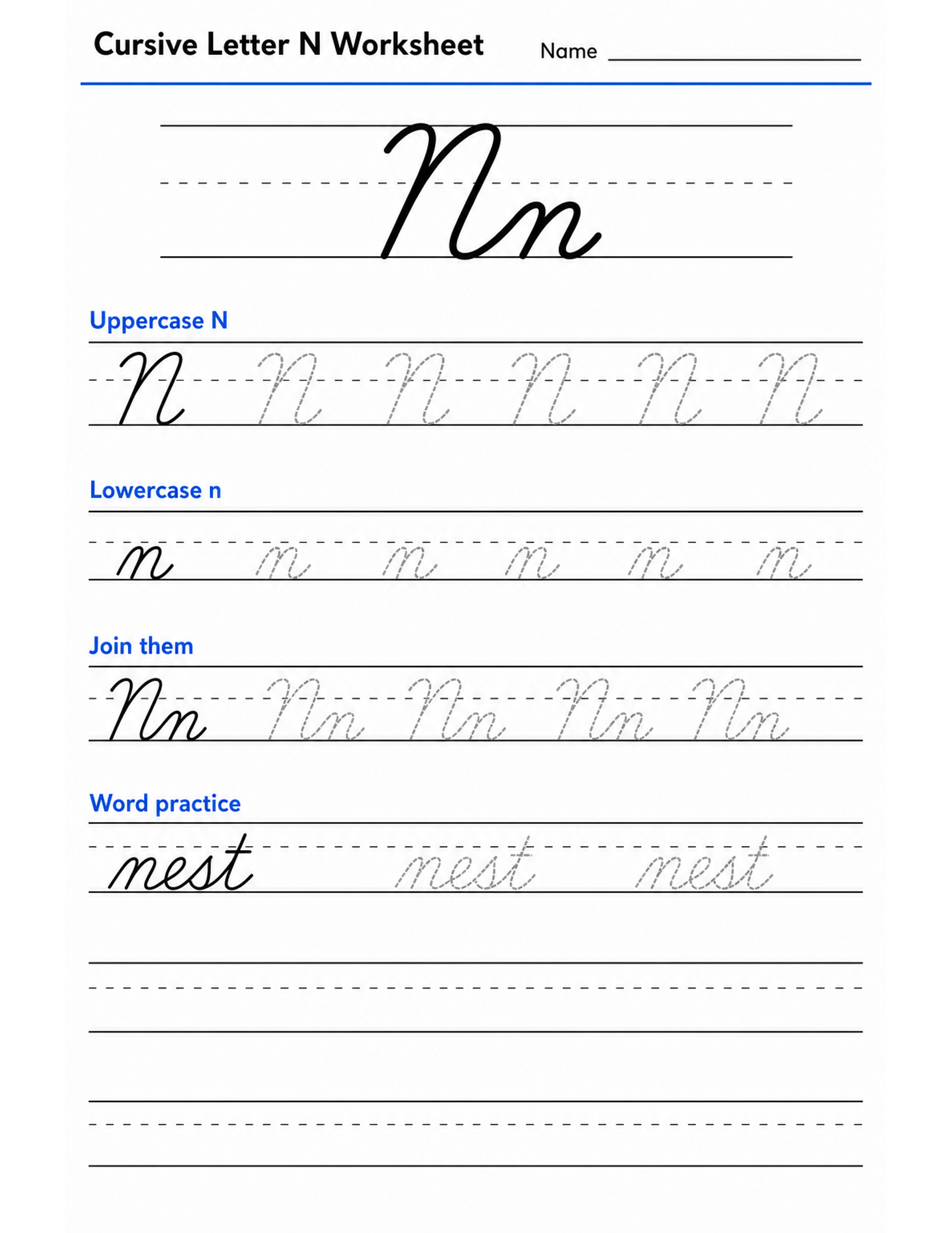 N, a simple yet elegant letter.