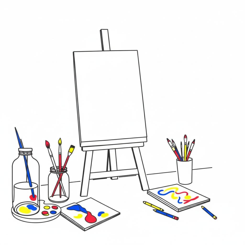 Art supplies and planning materials