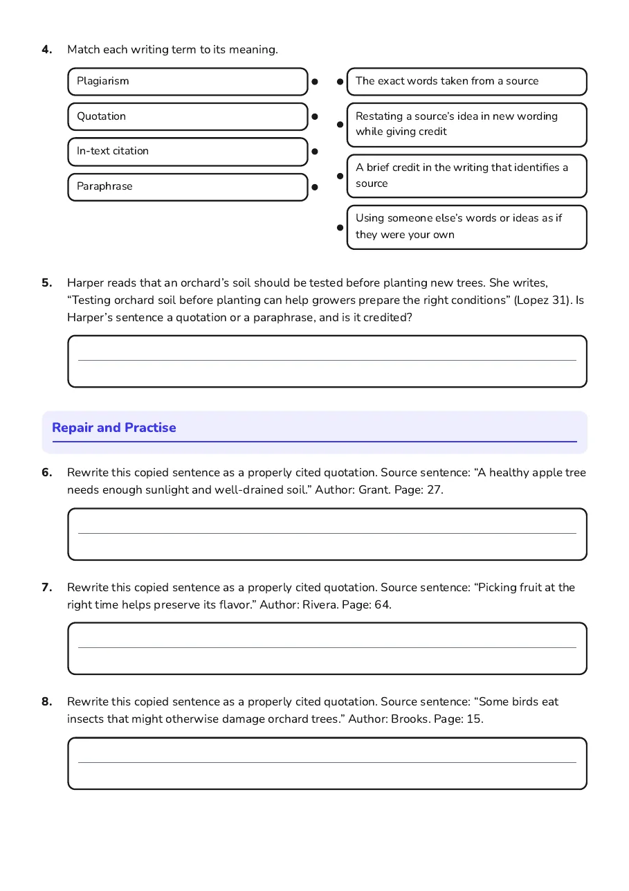 Plagiarism vs Proper Citation, page 2 of 3: Repair and Practise