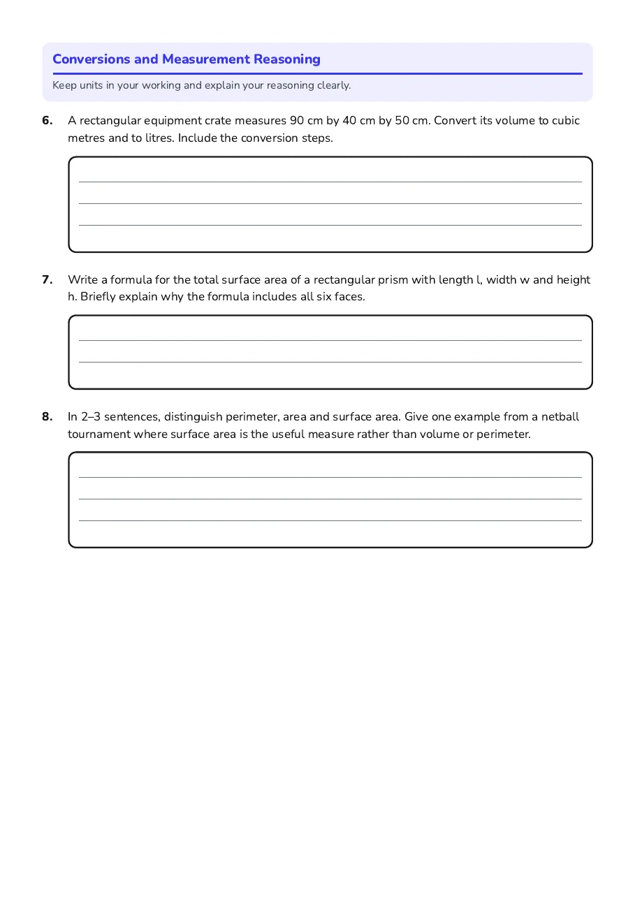Real-World Measurement Problems, page 3 of 3: Conversions and Measurement Reasoning