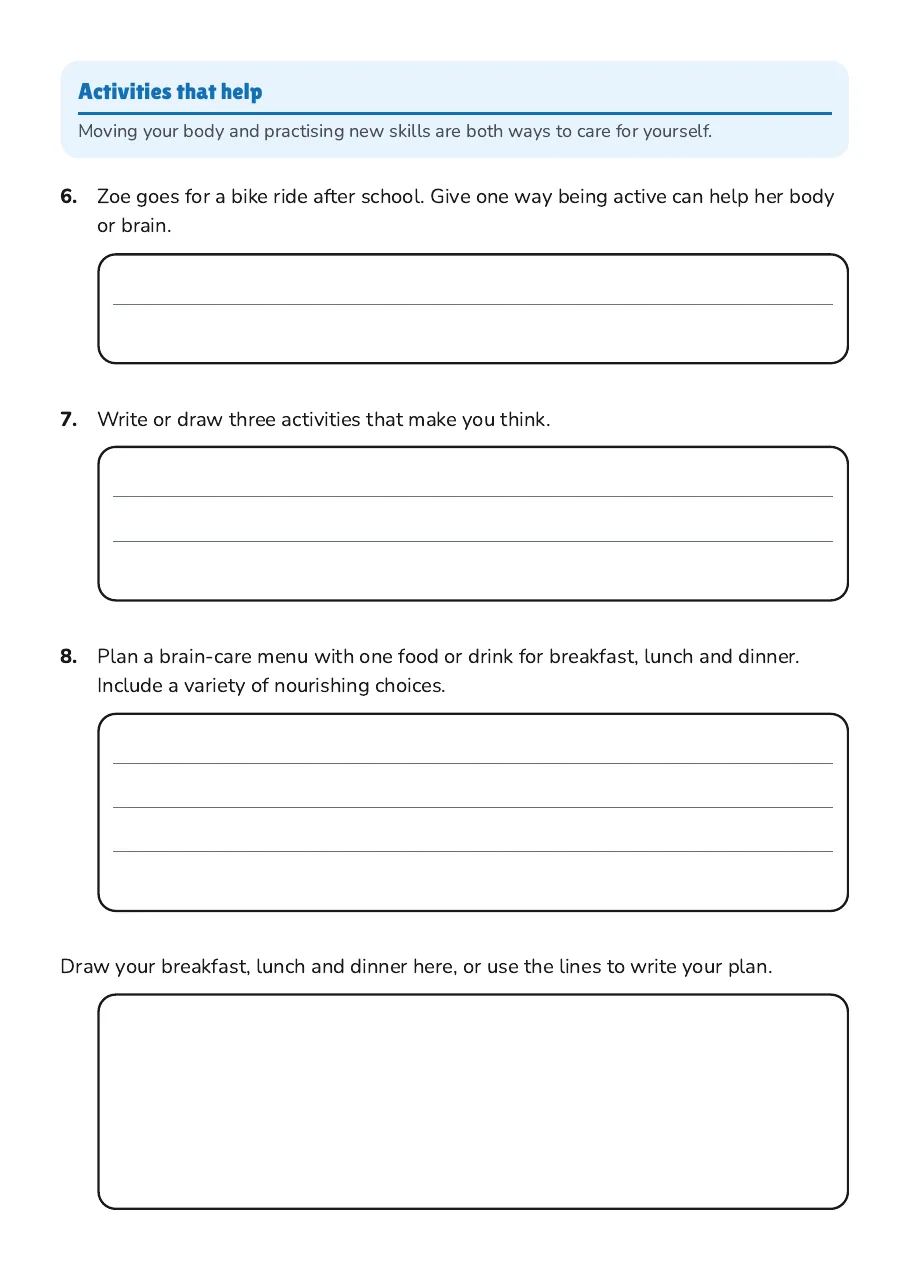 Balanced Diet and Brain Boost, page 2 of 3: Activities that help