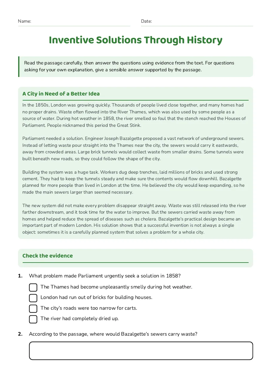 Inventive Solutions Through History, page 1 of 3: A City in Need of a Better Idea, Check the evidence