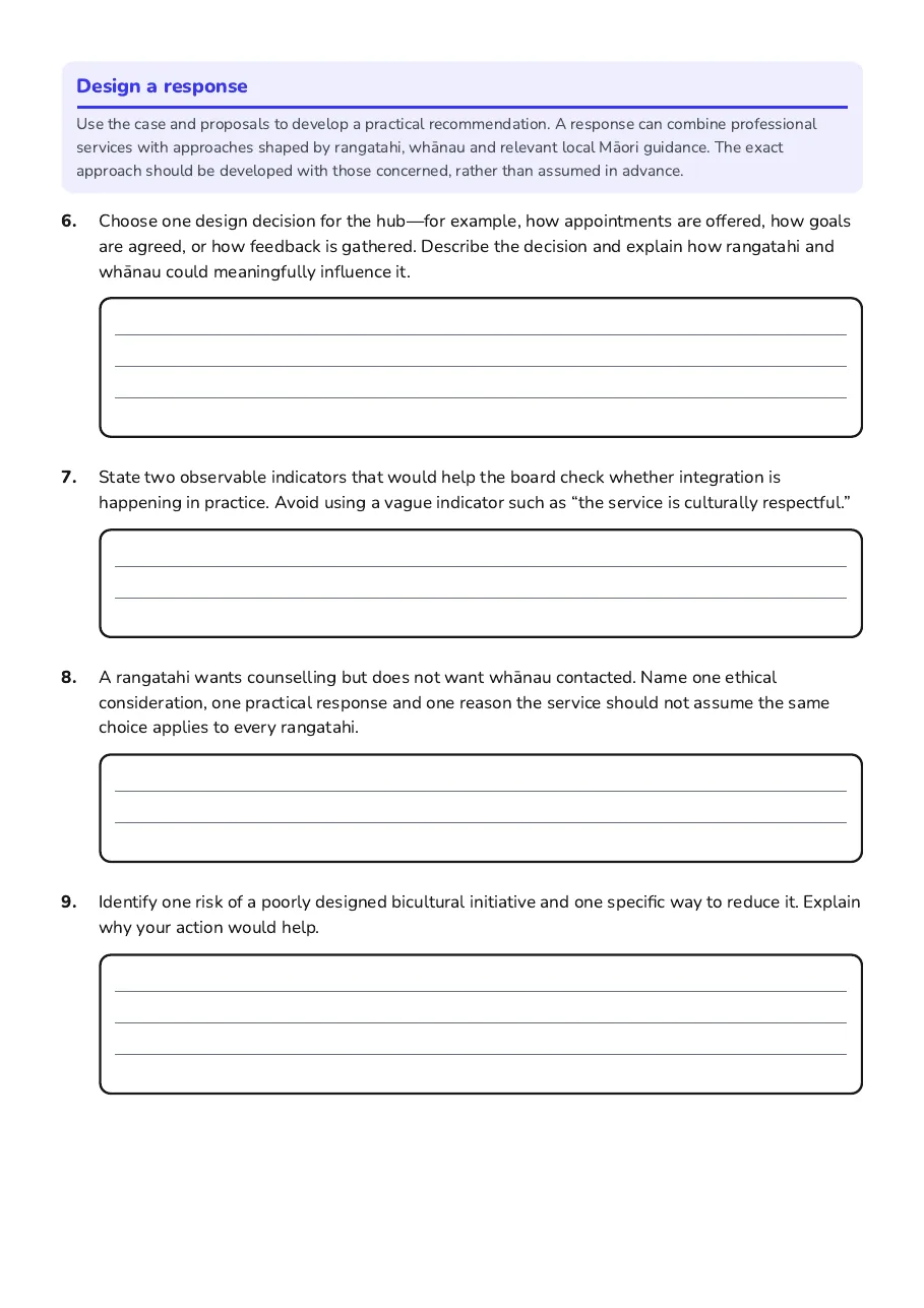 Bicultural Integration in Practice, page 3 of 4: Design a response