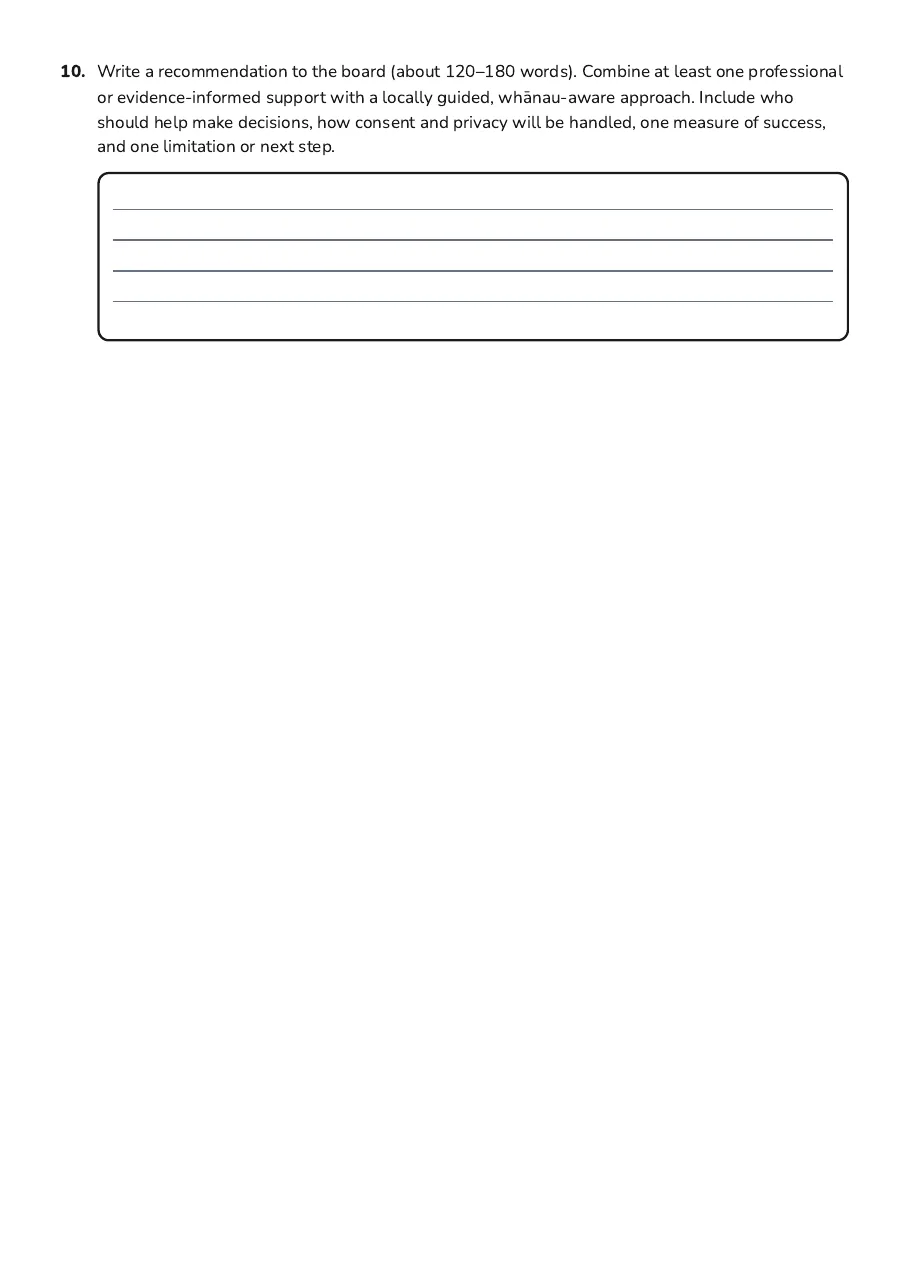 Bicultural Integration in Practice, page 4 of 4: 10. Write a recommendation to the board (about 120–180 words). Combine at least one…