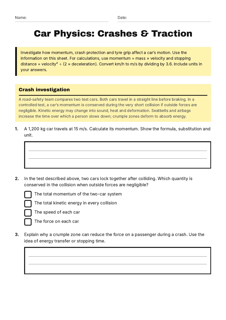 Car Physics: Crashes & Traction, page 1 of 3: Crash investigation