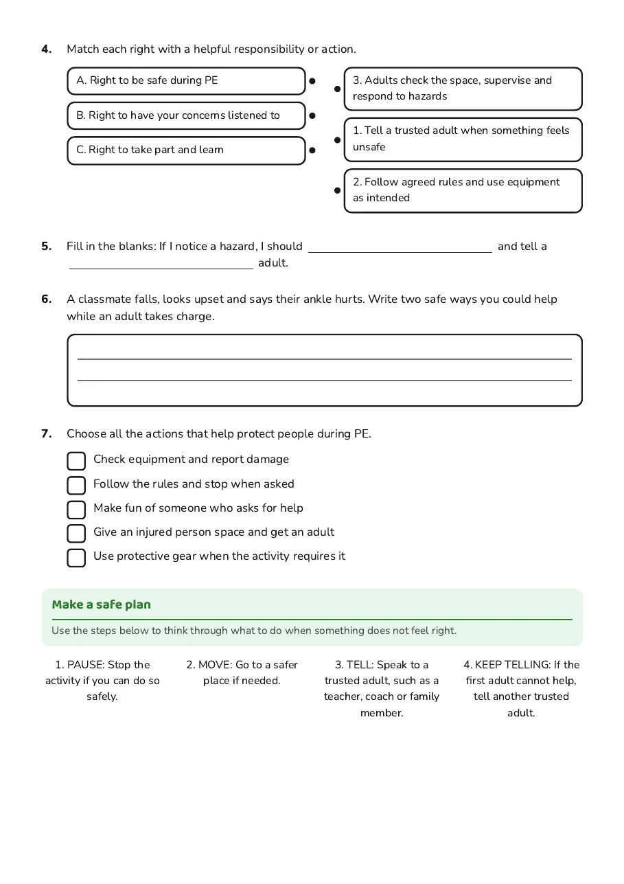 Children's Rights and Safety, page 2 of 3: Make a safe plan