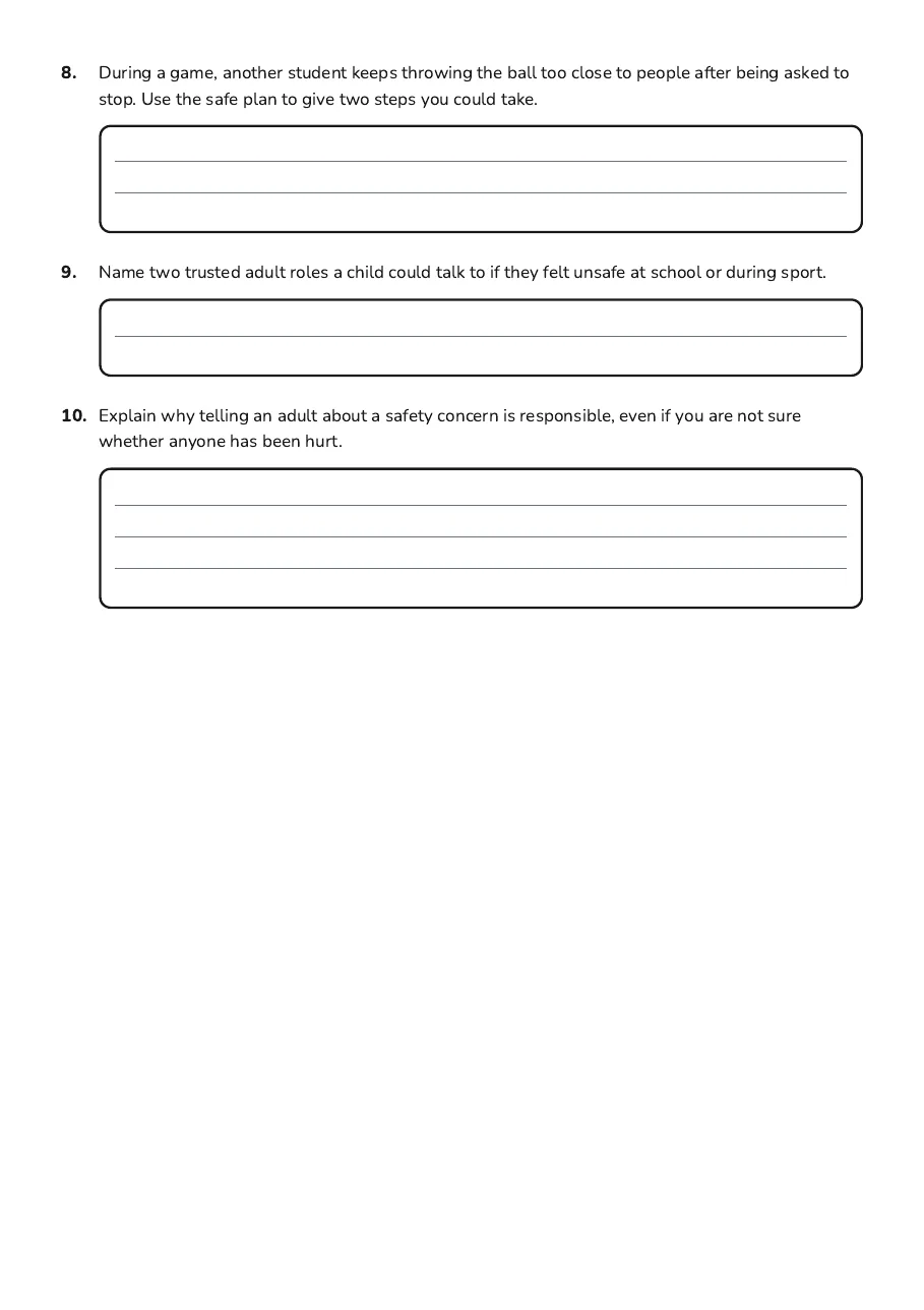 Children's Rights and Safety, page 3 of 3: 8. During a game, another student keeps throwing the ball too close to people after being…