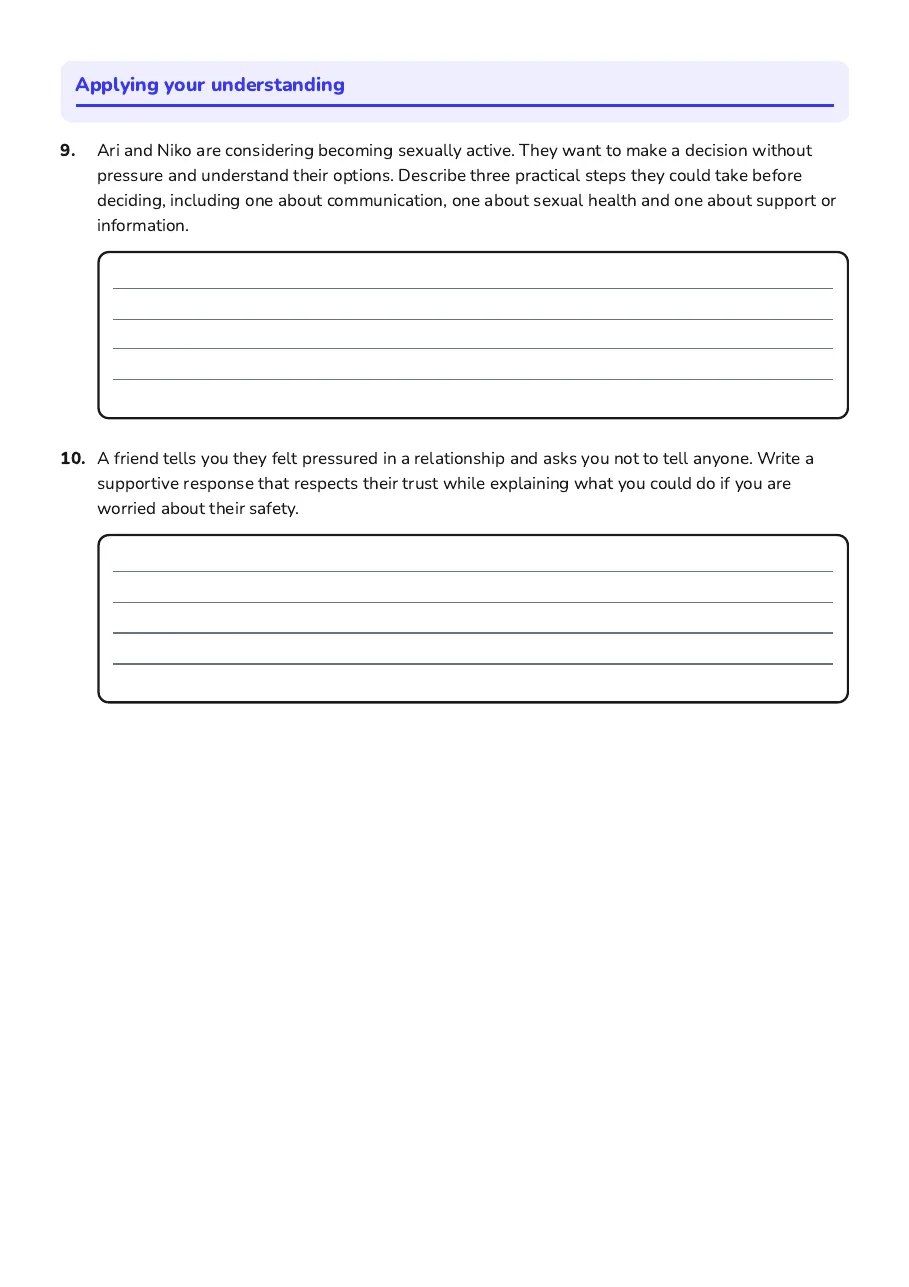 Sexuality Assessment, page 3 of 3: Applying your understanding