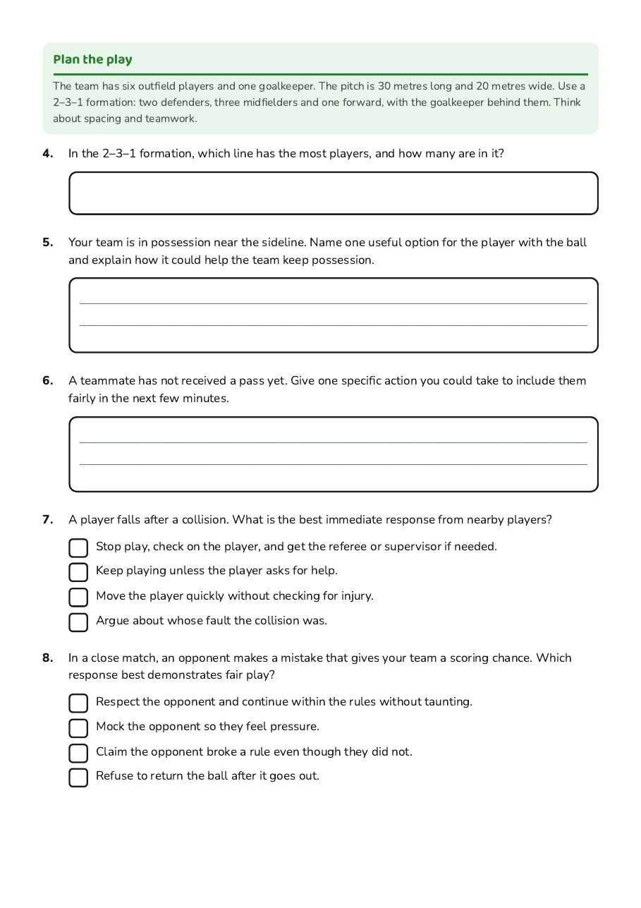 Exploring Sports and Activities, page 2 of 3: Plan the play