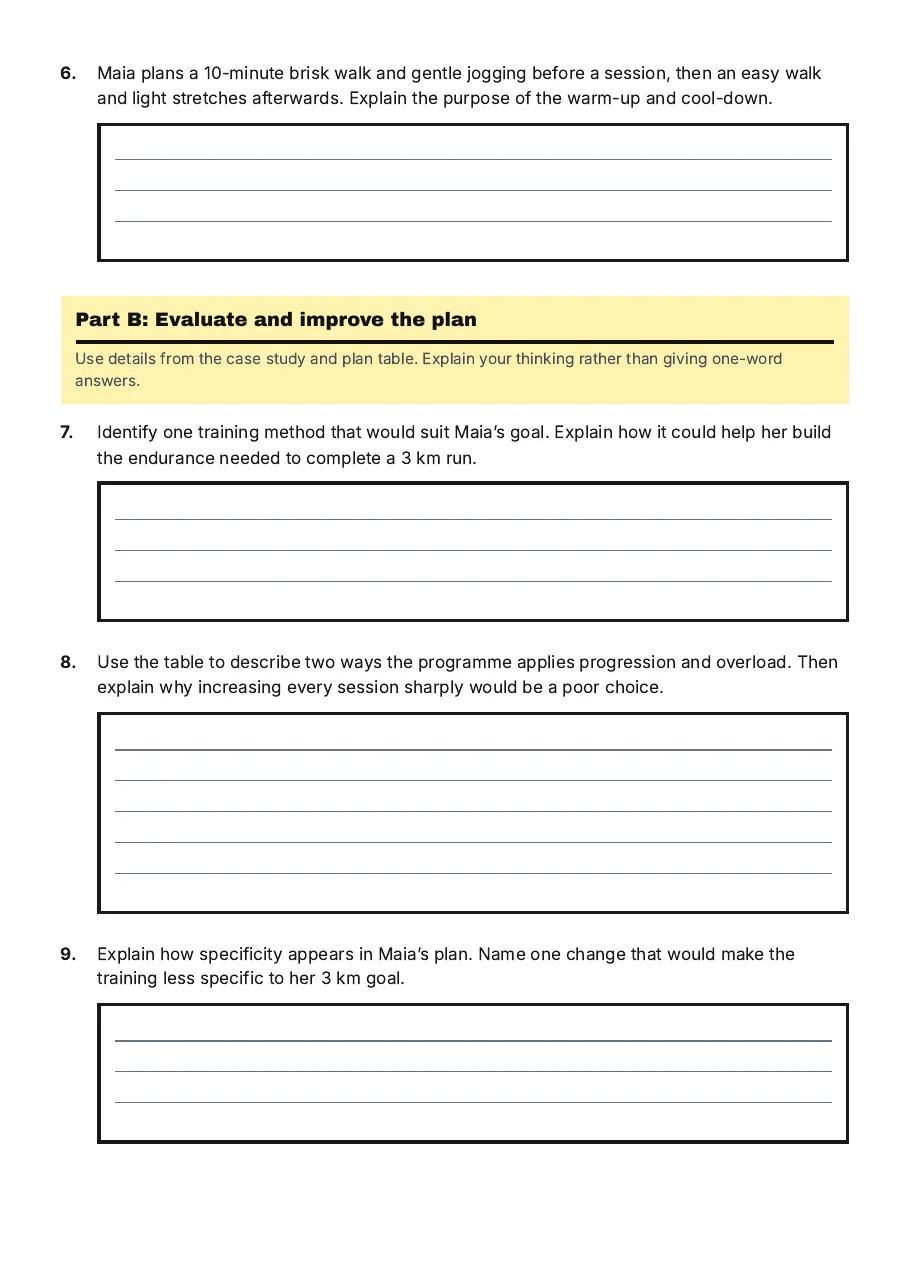 US 20159 Elements Assessment, page 3 of 4: Part B: Evaluate and improve the plan