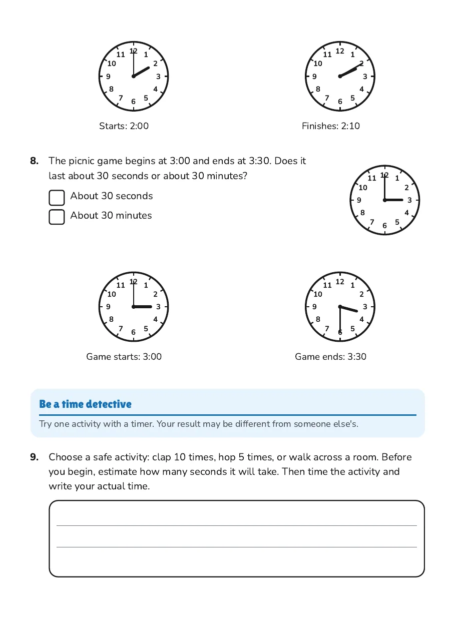 Estimating Event Durations, page 3 of 4: Be a time detective