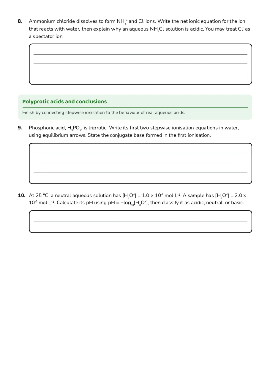Aqueous Acids and Bases, page 3 of 3: Polyprotic acids and conclusions