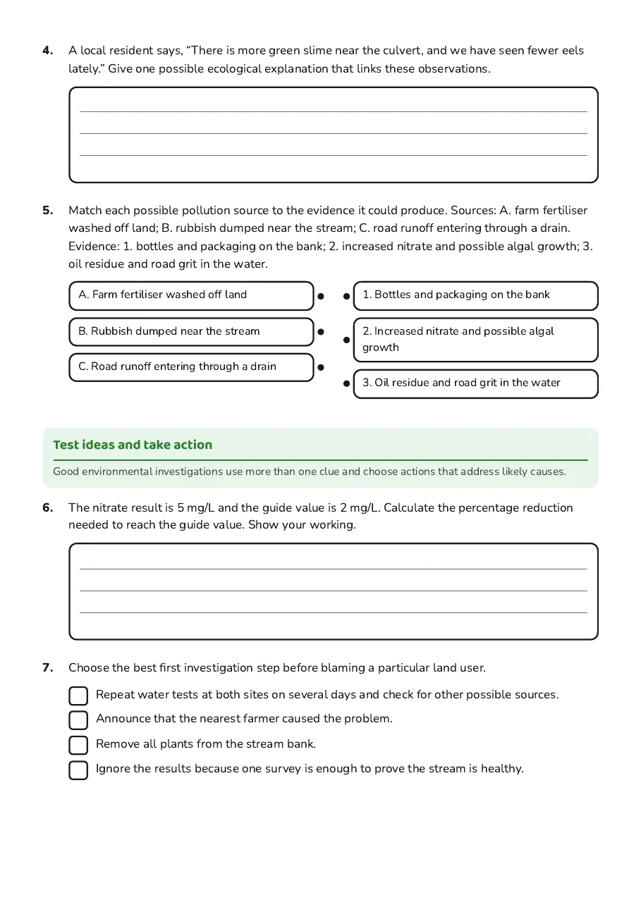 Environmental Detective Project, page 2 of 3: Test ideas and take action