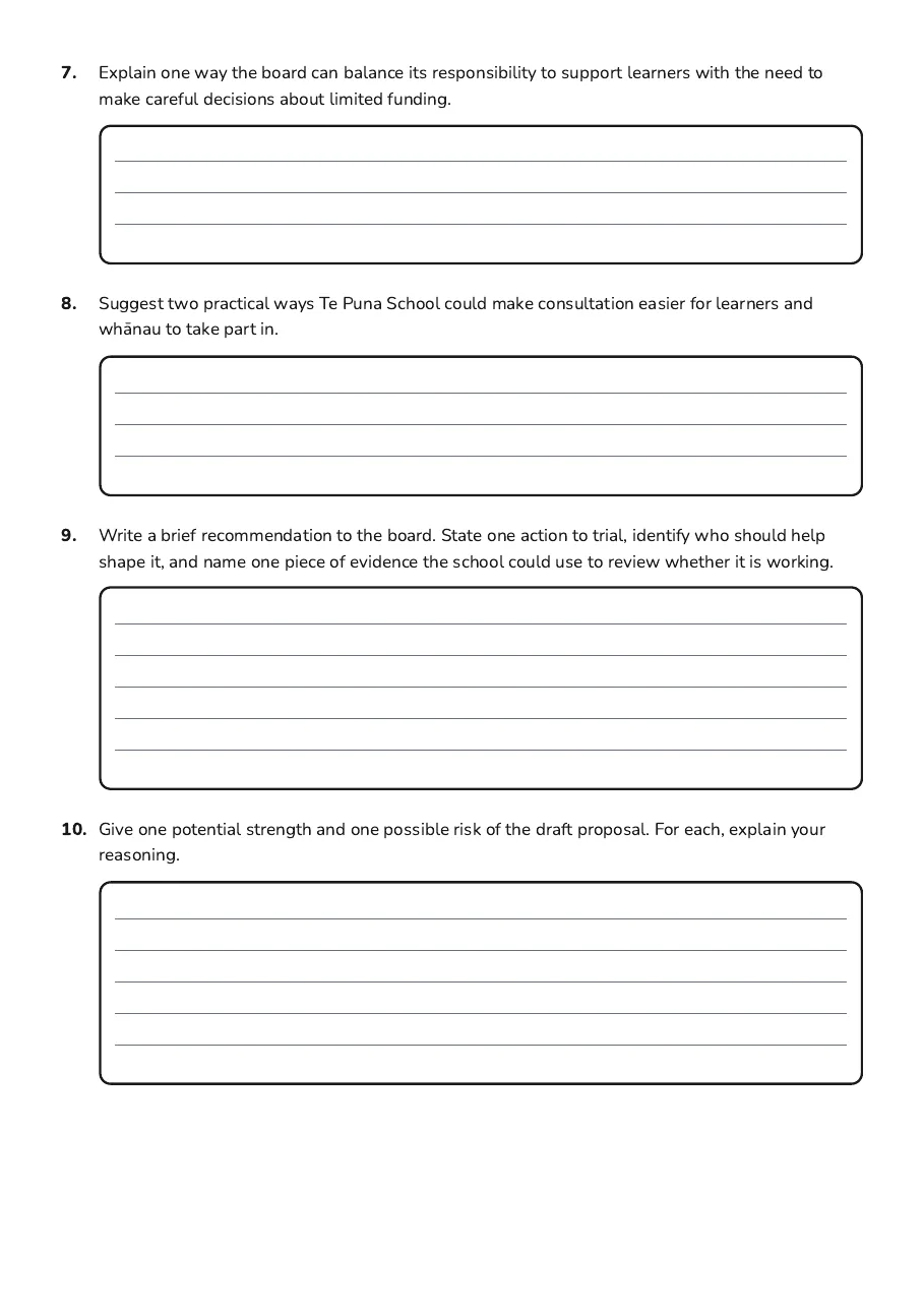 Educational Policy and Support, page 3 of 3: 7. Explain one way the board can balance its responsibility to support learners with the…
