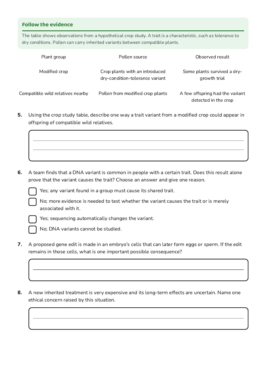 Inheritance Technology Quiz, page 2 of 3: Follow the evidence