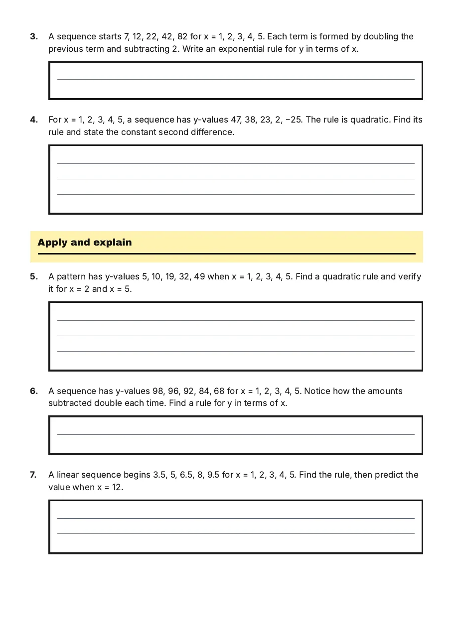 Find the Sequence Rule, page 2 of 3: Apply and explain