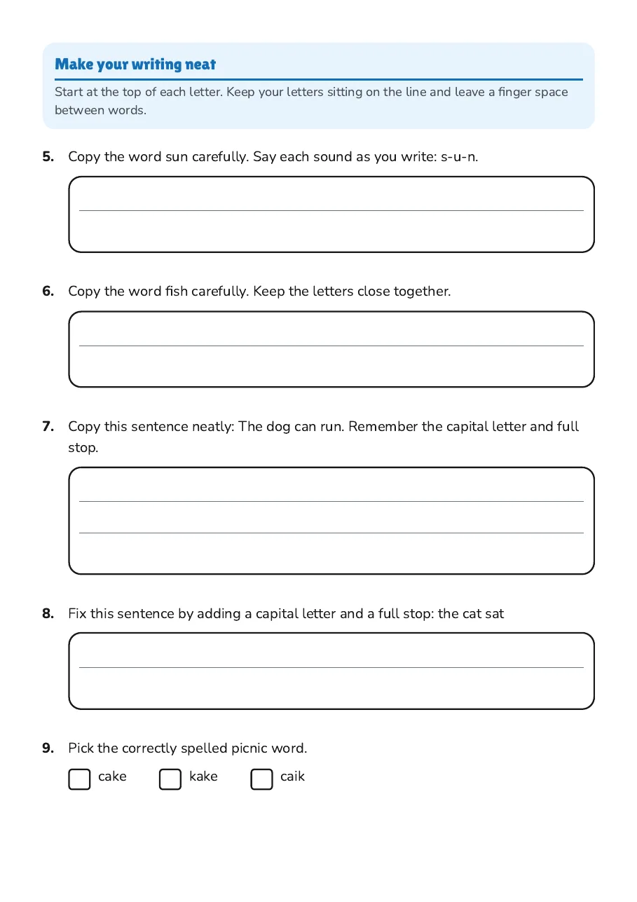 Challenging Handwriting and Spelling, page 2 of 3: Make your writing neat