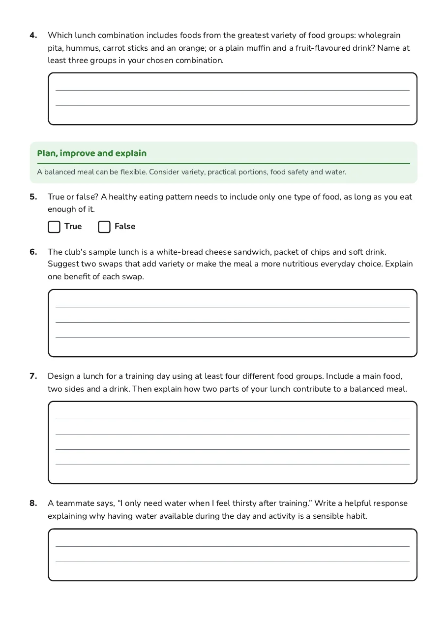 Meal Planning Essentials, page 2 of 3: Plan, improve and explain