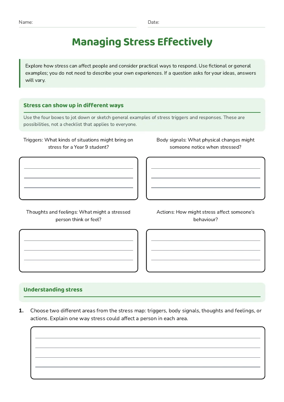 Managing Stress Effectively, page 1 of 3: Stress can show up in different ways, Understanding stress