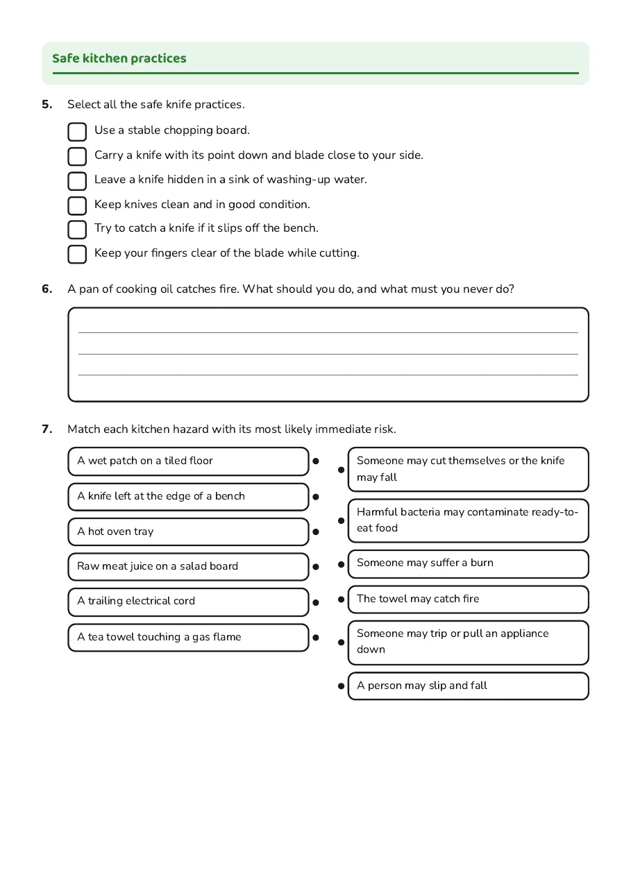 Kitchen Safety, page 2 of 3: Safe kitchen practices