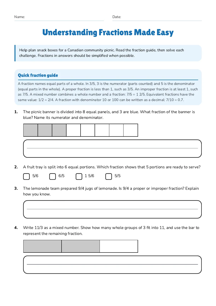 Understanding Fractions Made Easy, page 1 of 3: Quick fraction guide