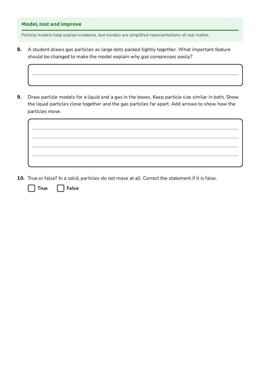 Particle Properties Exploration, page 3 of 3: Model, test and improve