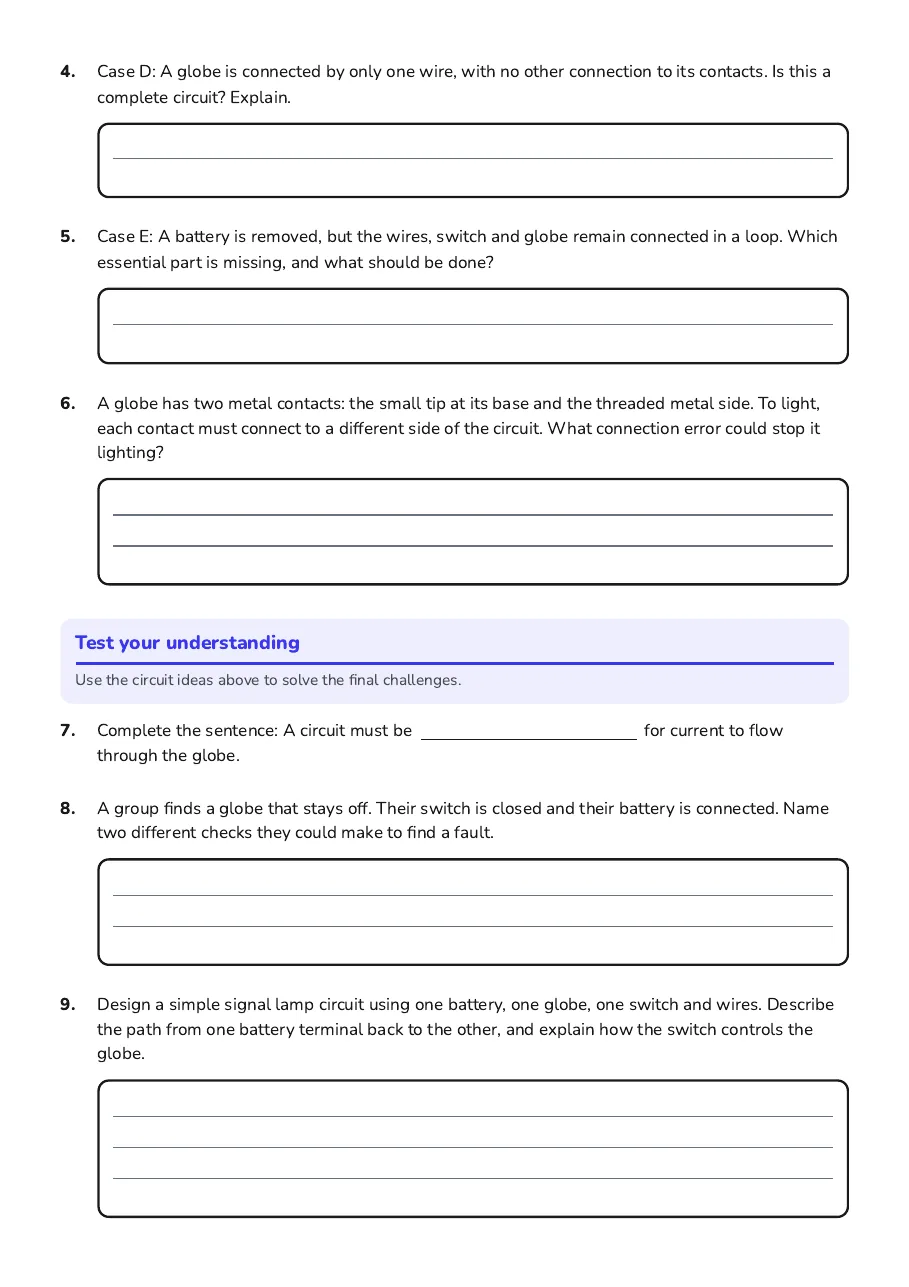 Virtual Circuit Investigation, page 2 of 2: Test your understanding