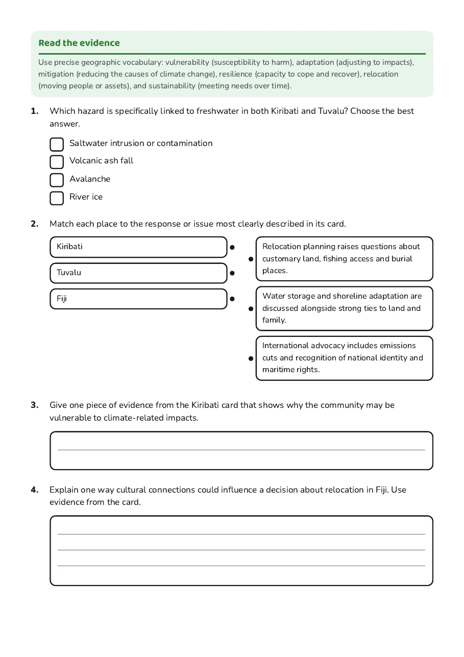 Cultural Responses to Climate Change, page 2 of 4: Read the evidence