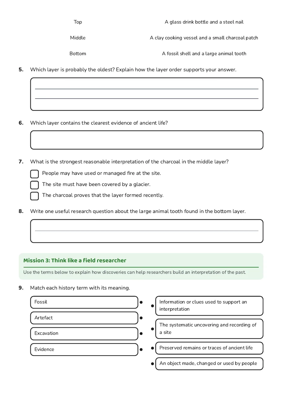Fossil Hunters: Digging Into History, page 2 of 3: Mission 3: Think like a field researcher