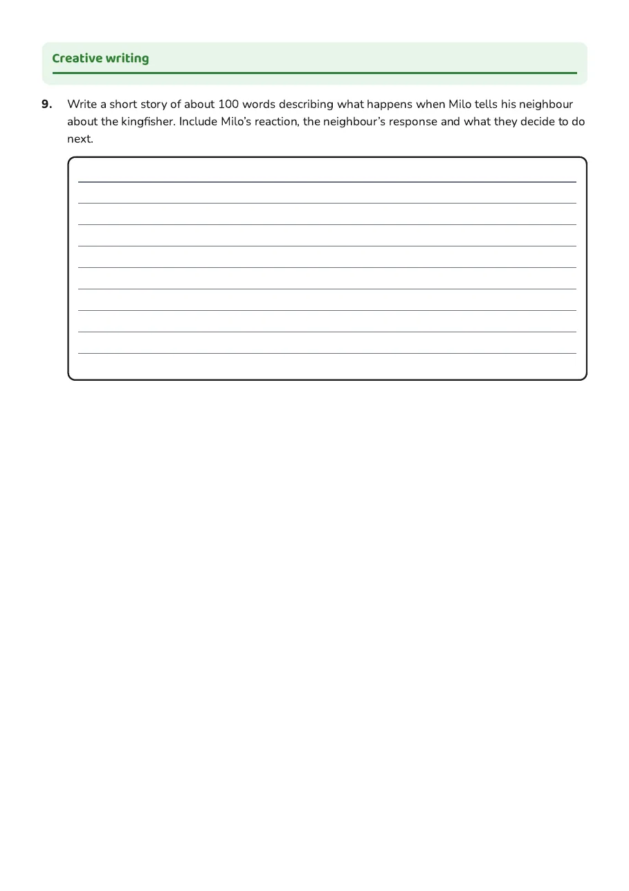Twitch Reading Comprehension Worksheet, page 3 of 3: Creative writing