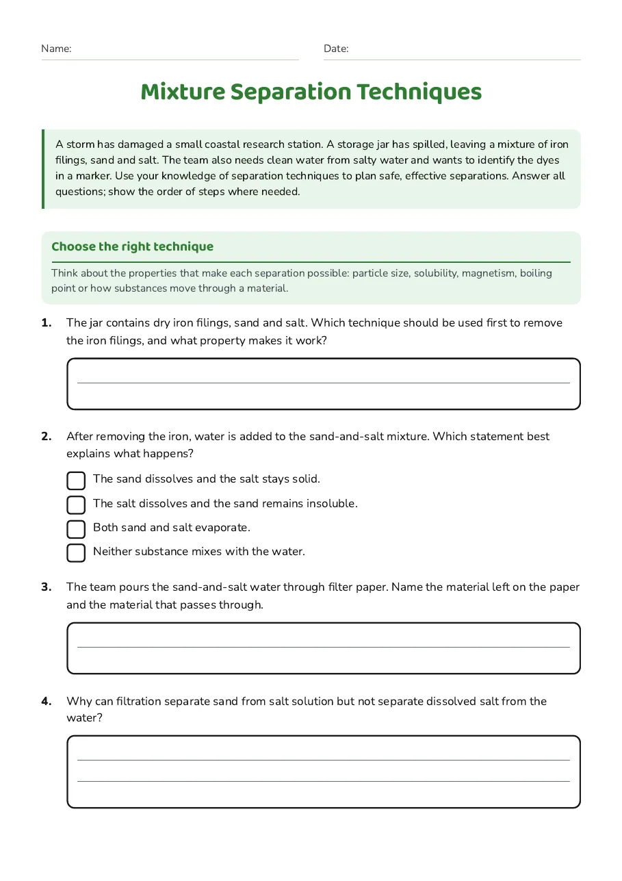 Mixture Separation Techniques, page 1 of 3: Choose the right technique