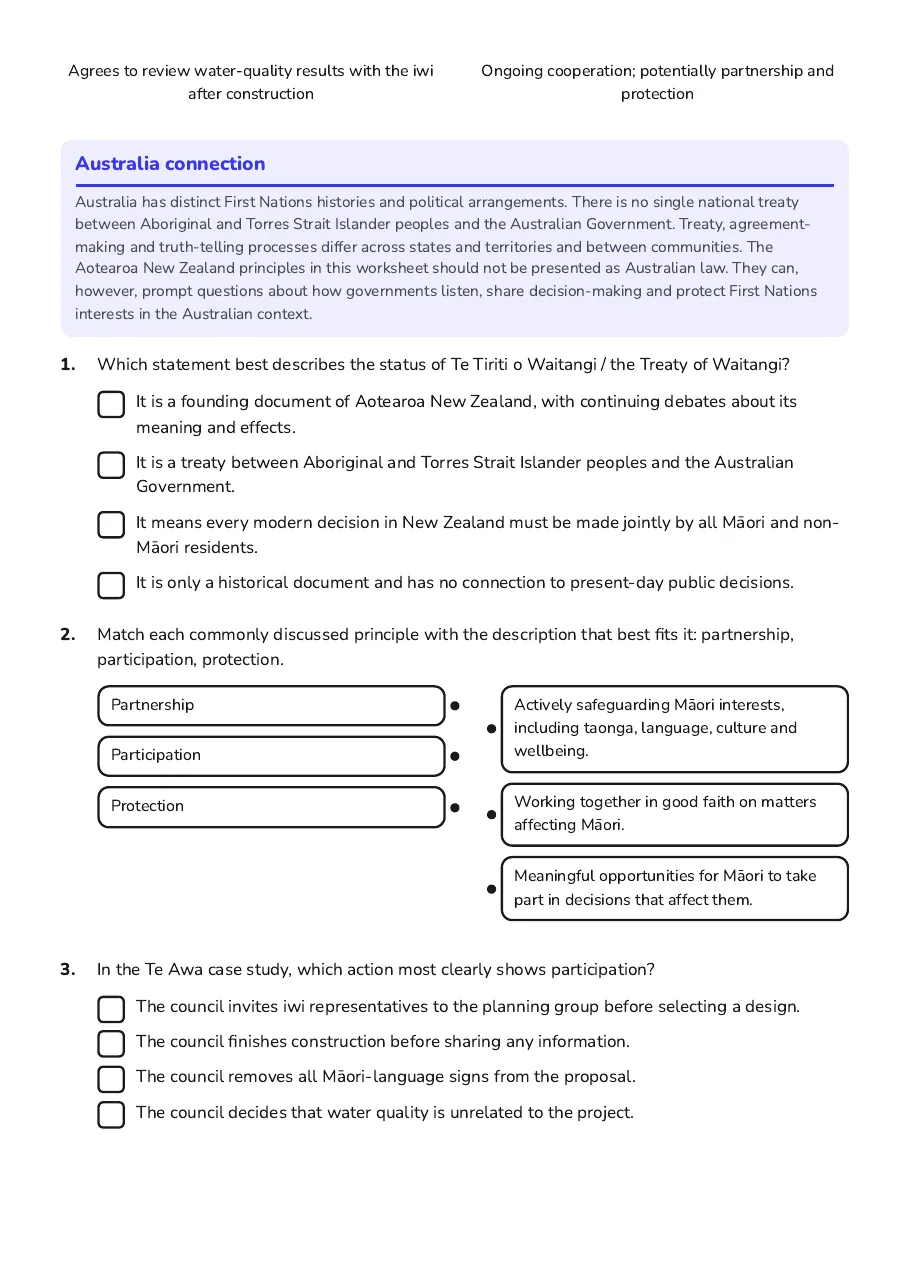 Treaty Principles Today, page 2 of 4: Australia connection