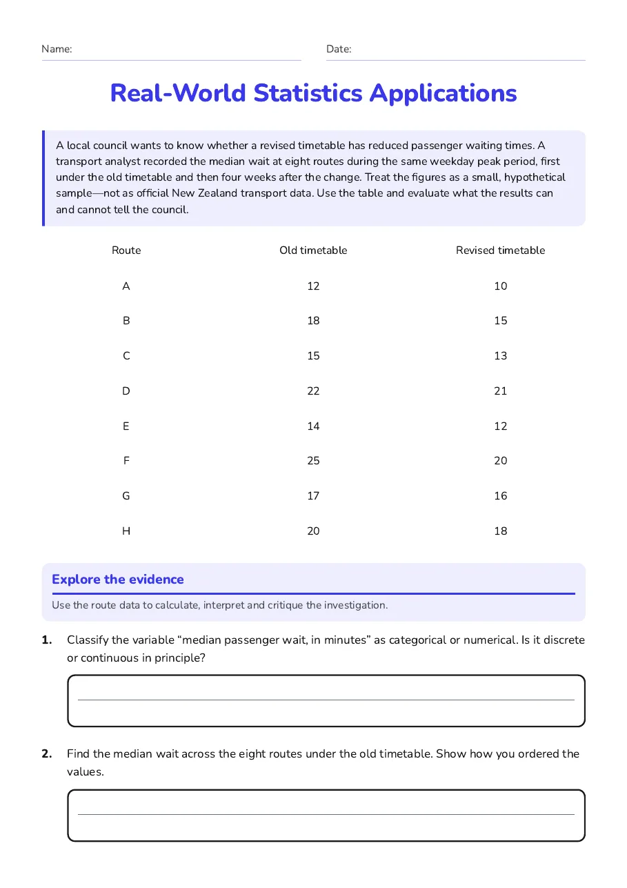 Real-World Statistics Applications, page 1 of 3: Explore the evidence