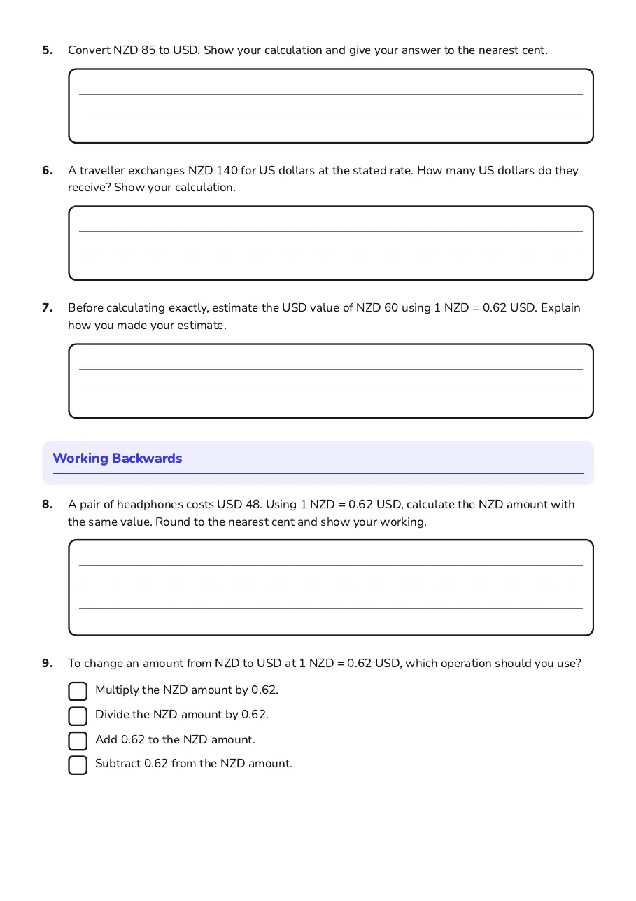 Currency Exchange Conversions, page 2 of 3: Working Backwards