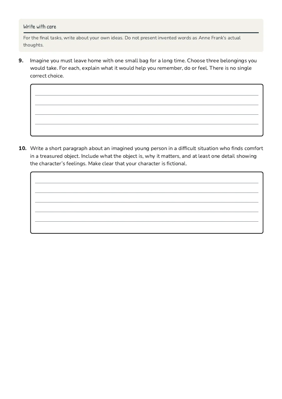 Anne Frank's Hidden Belongings, page 3 of 3: Write with care
