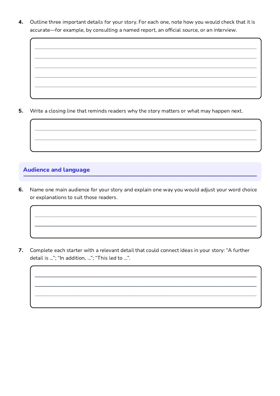 Crafting News Story Outlines, page 2 of 4: Audience and language