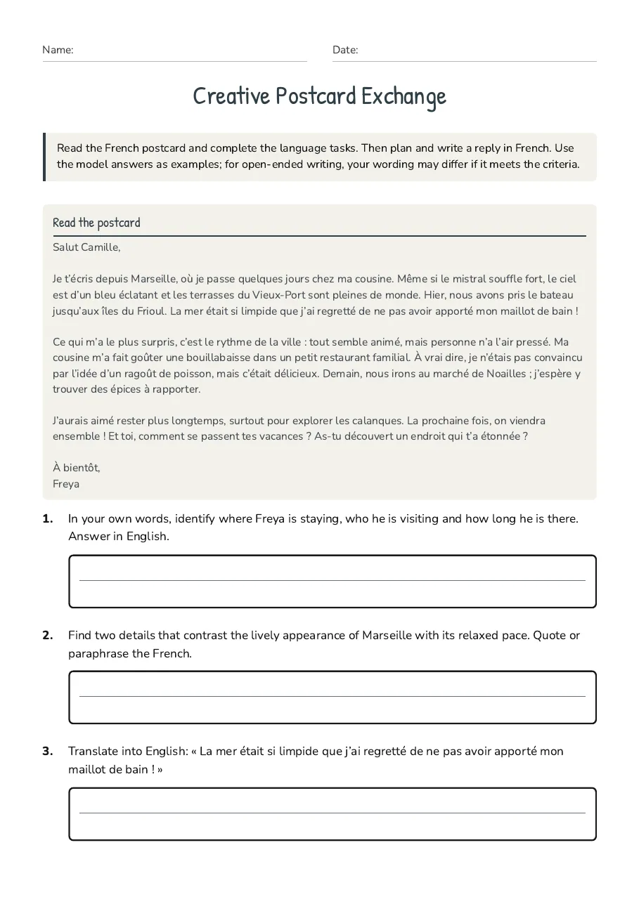 Creative Postcard Exchange, page 1 of 3: Read the postcard