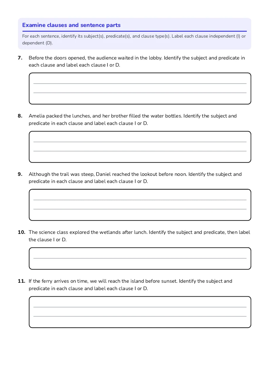 Sentence Structures Unpacked, page 2 of 4: Examine clauses and sentence parts