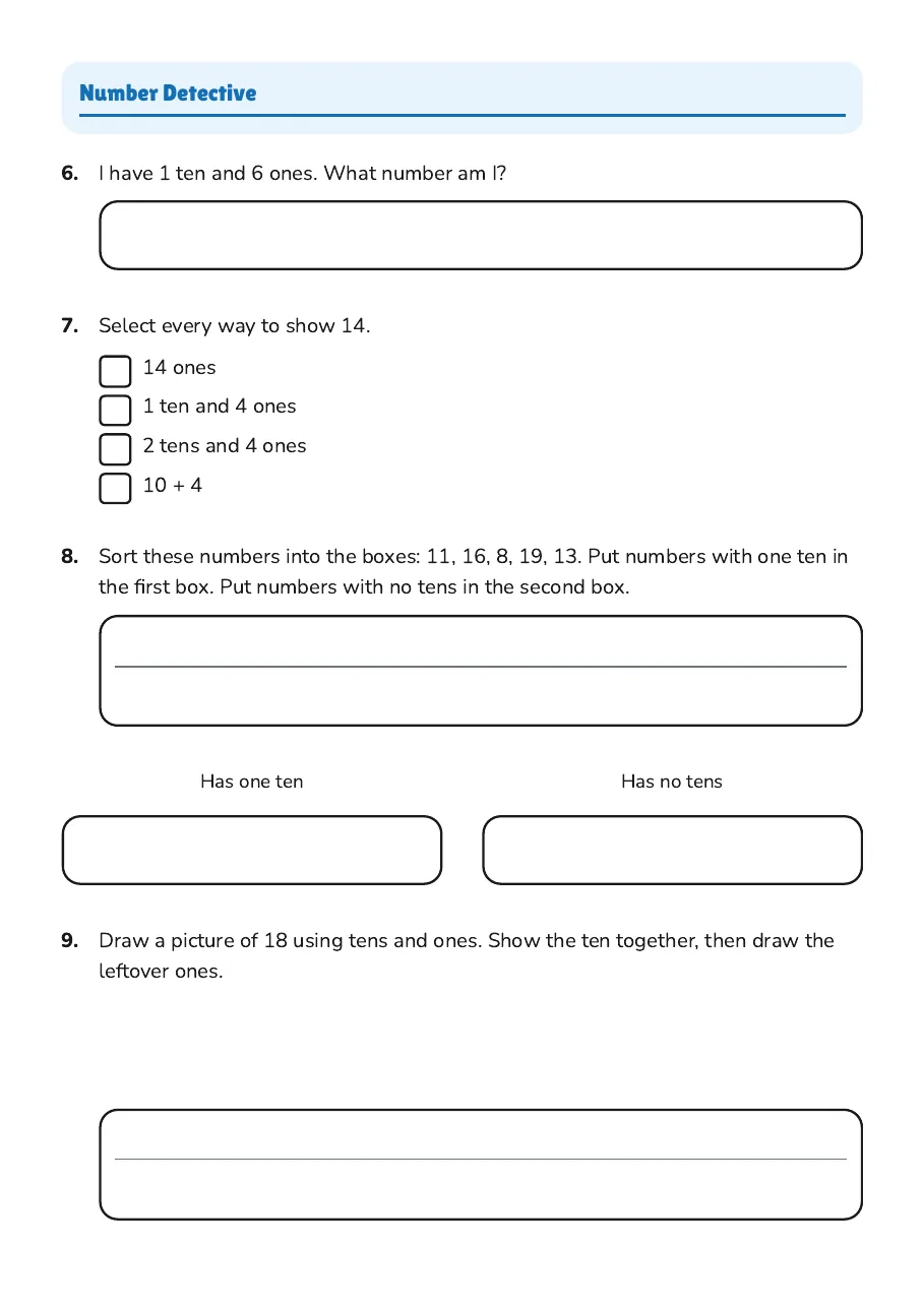 Understanding Place Value, page 2 of 2: Number Detective