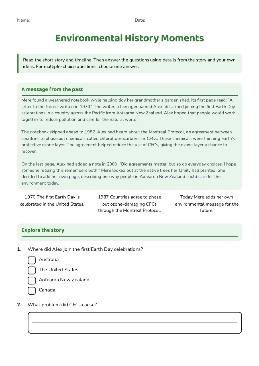 Environmental History Moments, page 1 of 3: A message from the past, Explore the story