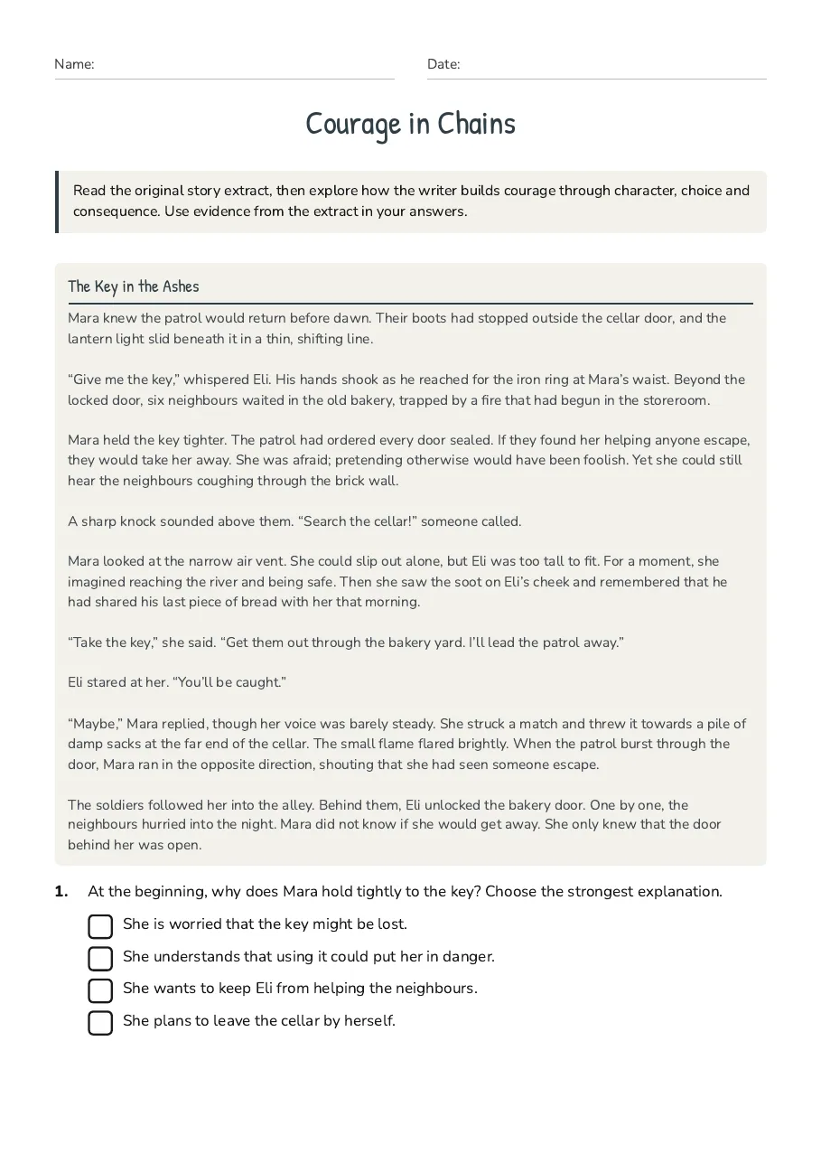 Courage in Chains, page 1 of 3: The Key in the Ashes