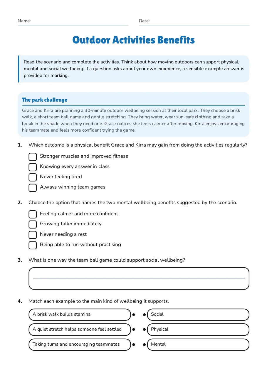 Outdoor Activities Benefits, page 1 of 2: The park challenge