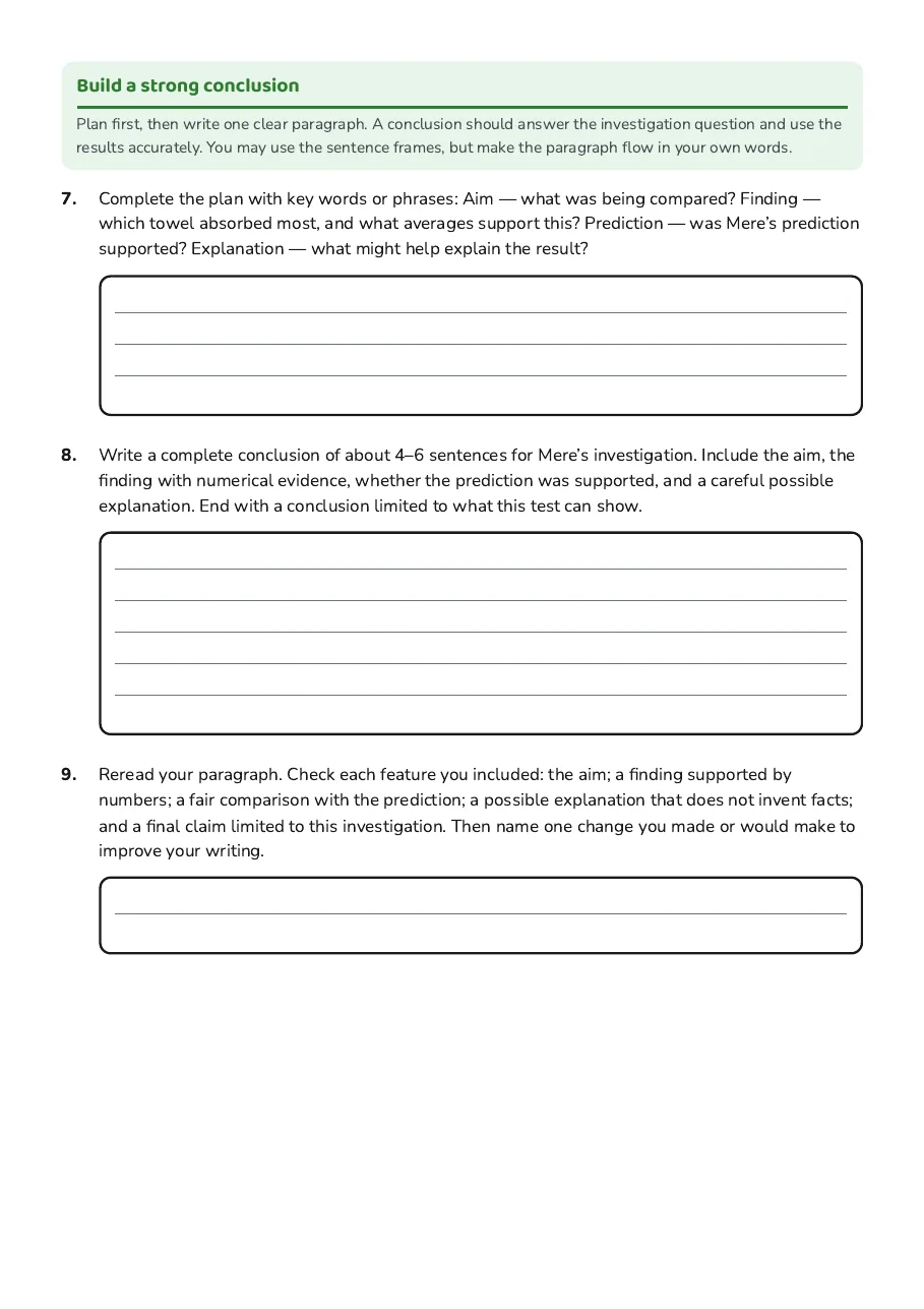 Scientific Conclusion Writing, page 3 of 3: Build a strong conclusion