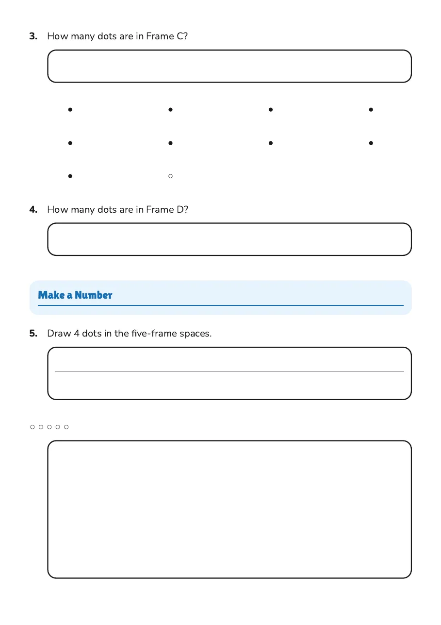 Five and Ten Frames, page 2 of 5: Make a Number
