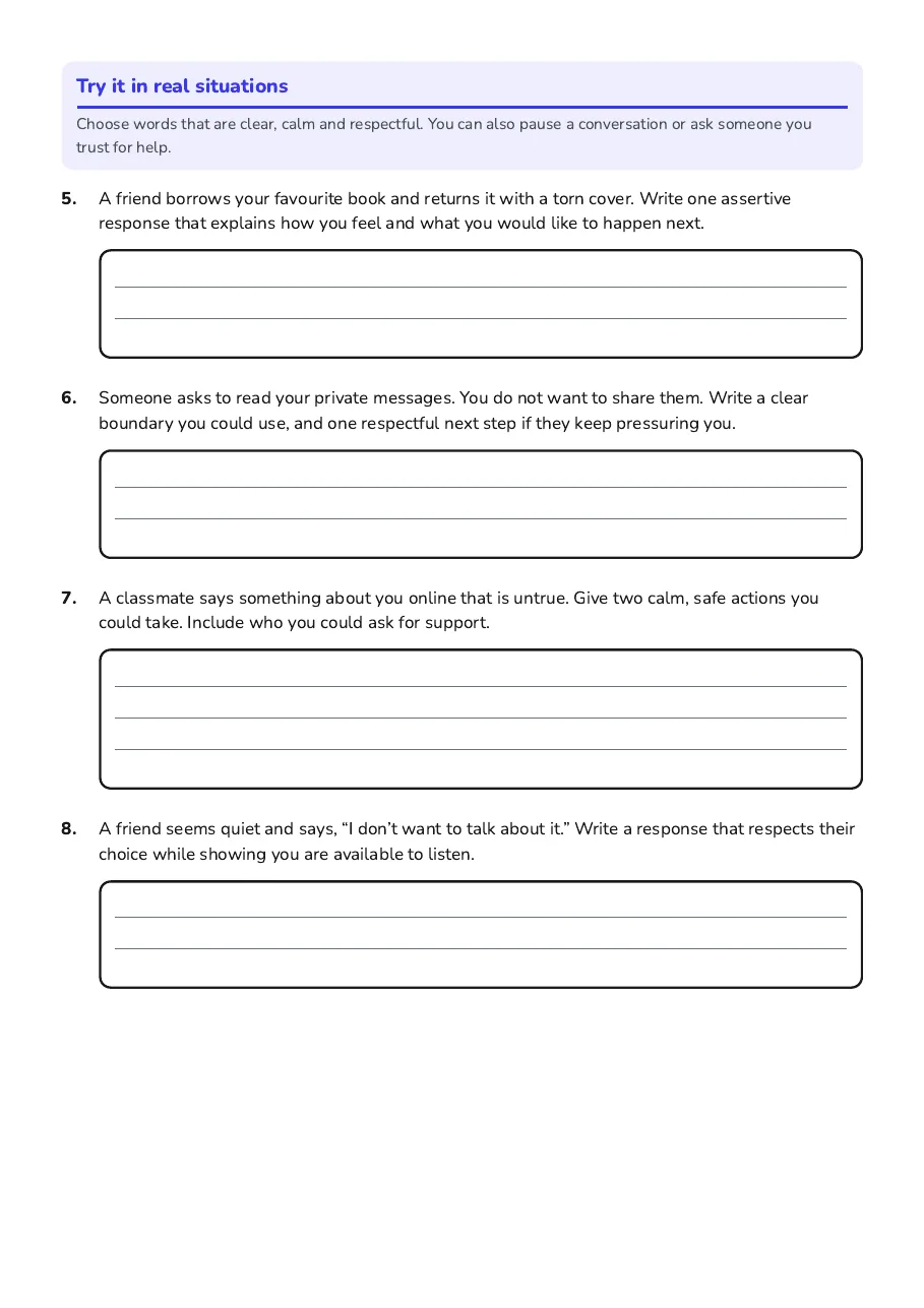 Healthy Relationships Communication Skills, page 2 of 3: Try it in real situations