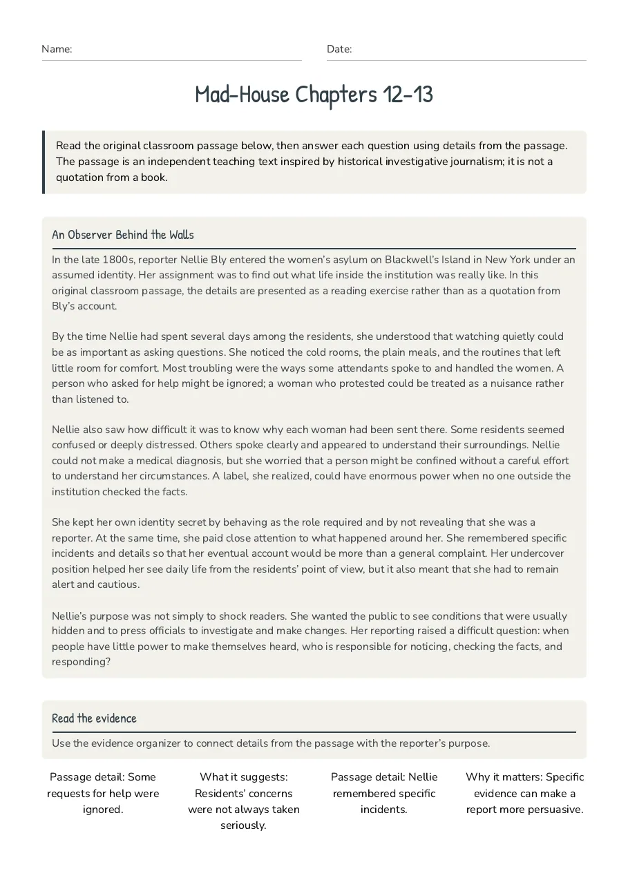 Mad-House Chapters 12-13, page 1 of 3: An Observer Behind the Walls, Read the evidence