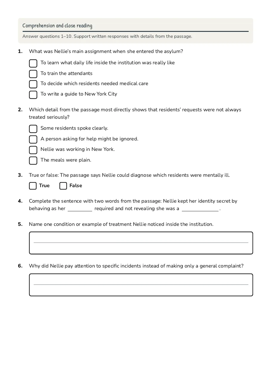 Mad-House Chapters 12-13, page 2 of 3: Comprehension and close reading
