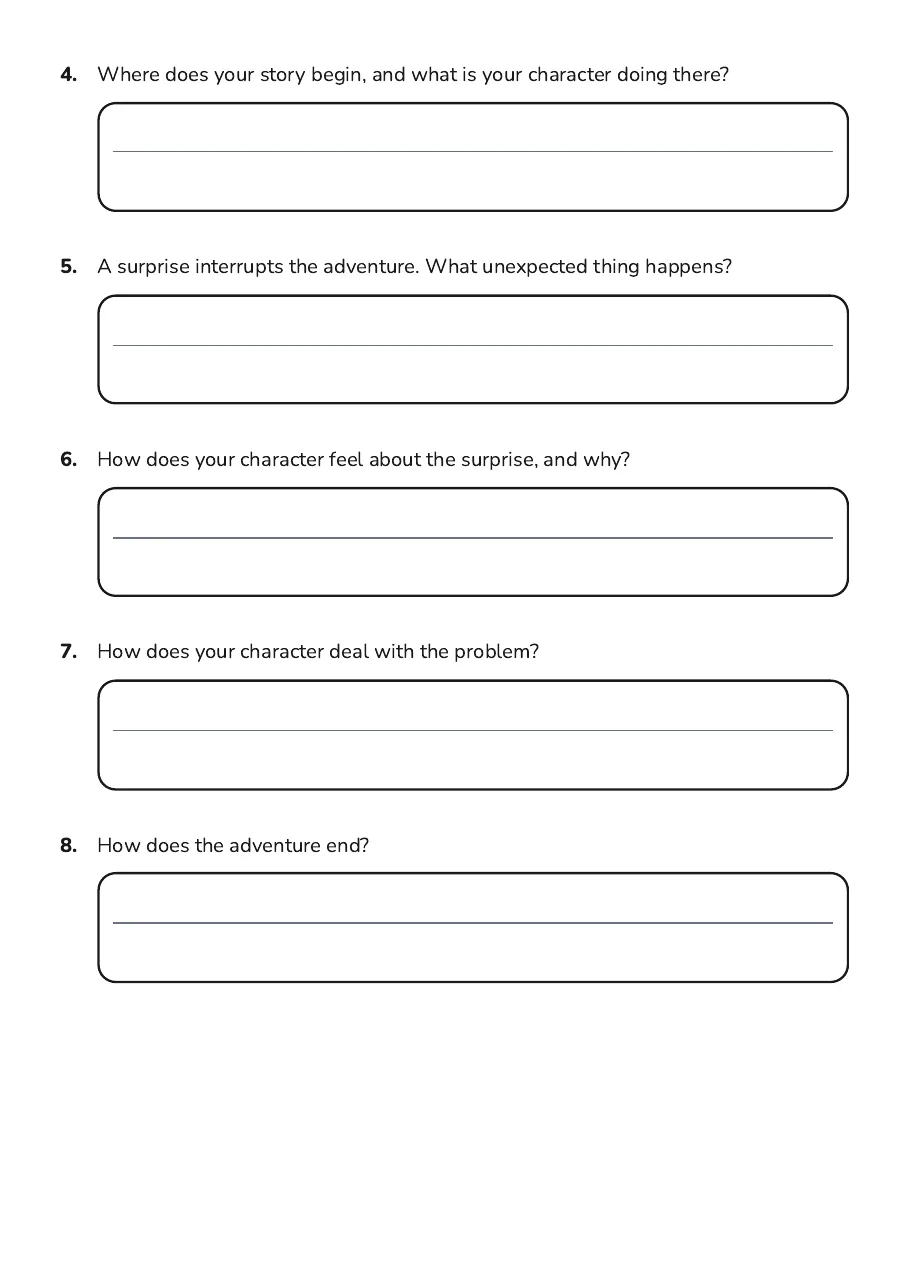 Halloween Story Generator, page 2 of 3: 4. Where does your story begin, and what is your character doing there?