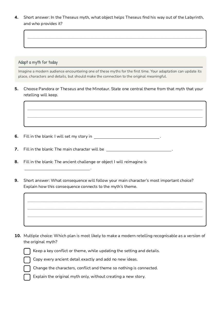 Modern Greek Myth Storyboards, page 2 of 3: Adapt a myth for today